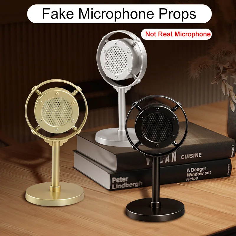 Plastic Vintage Microphone Ornaments Fake Retro Mic Prop Decoration For Home Party Favor