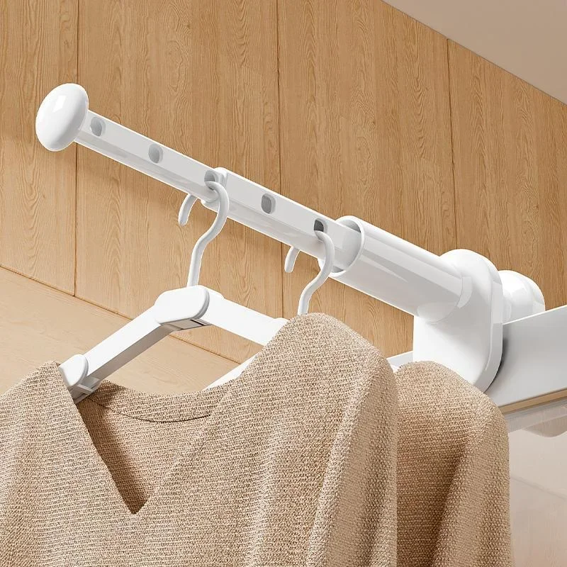 Retractable Clothes Drying Rack Folding Balcony Drying Pole No Drilling Snap On Design Ideal For Travel Business Trips