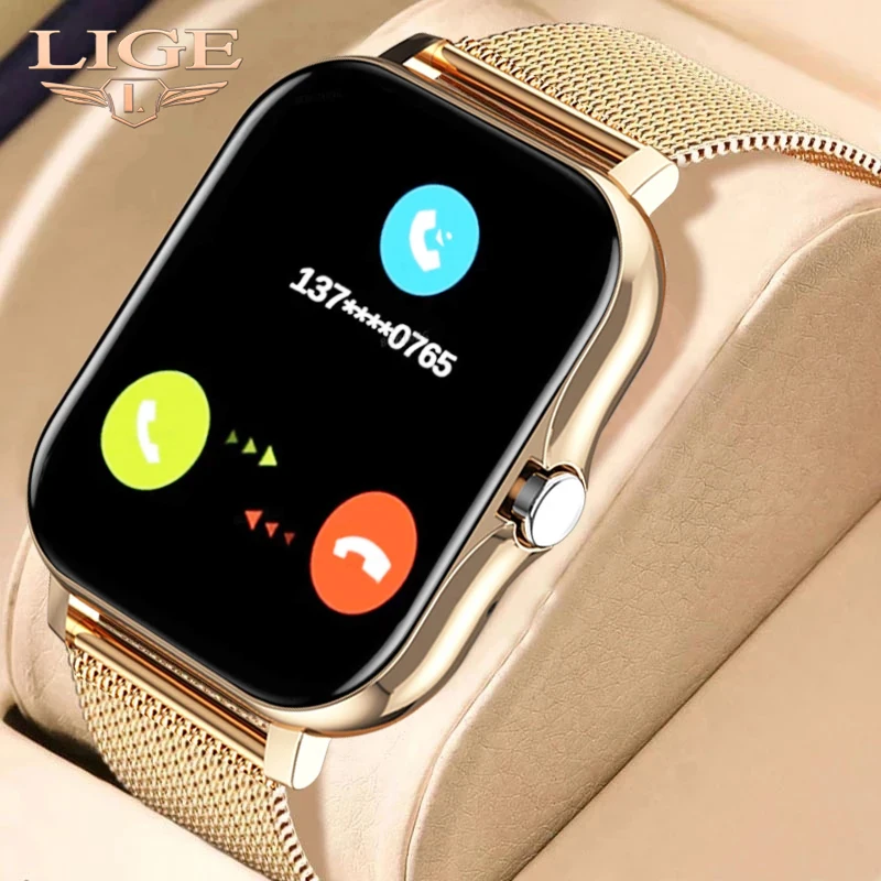 

LIGE 2024 New Women Smart Watch 1.69" Color Screen Full Touch Fitness Tracker Bluetooth Call Smart Clock Ladies Smartwatch Men