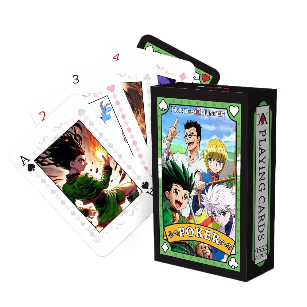 Cartas de juego de mesa de Anime Poker, Hunter X Hunter, Hisoka Killua Zoldyck, Cosplay de cubierta dura, regalo de colección