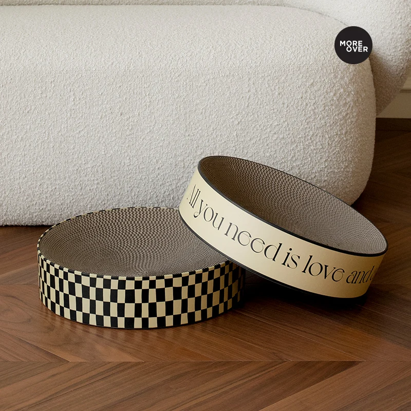 

Cat scratching board nest wear-resistant and non-crumbling round cat claw board corrugated paper grinding claw cat toy