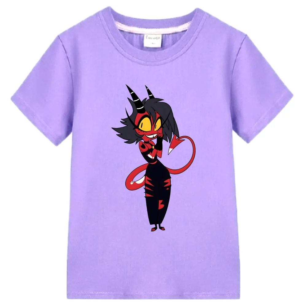 ميلي - Helluva Boss 2025NEW تي شيرت كارتوني مطبوع لطيف مانغا 100% قطن تي شيرت جمالي كارتوني للأولاد/الفتيات تي شيرت #2