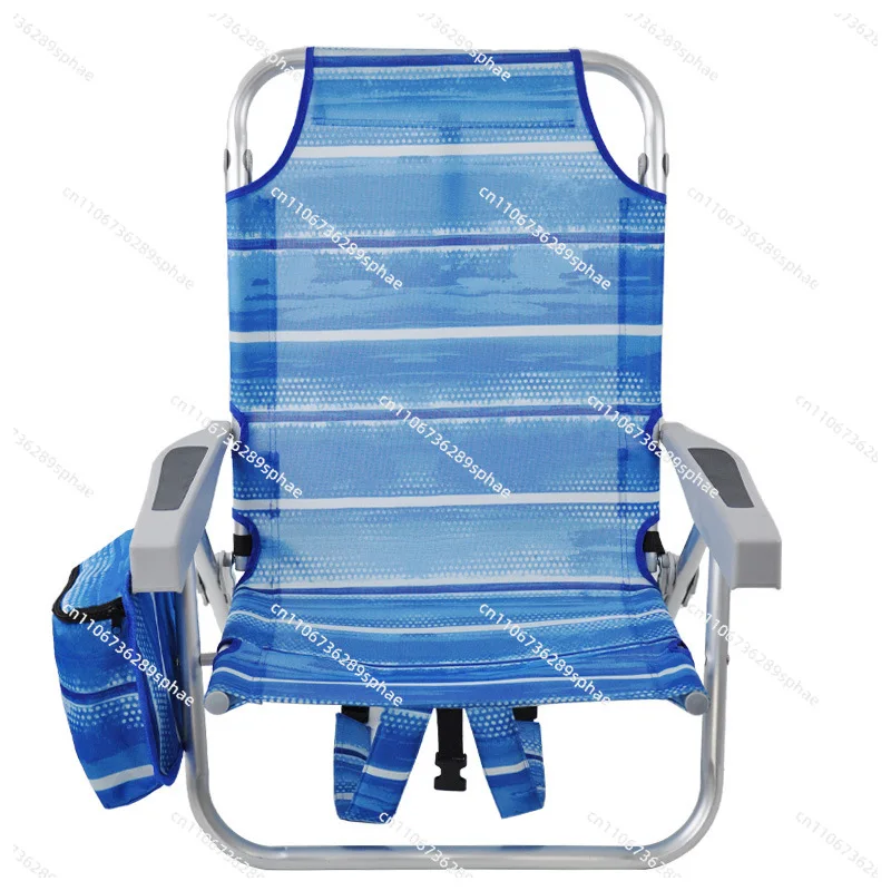 Ultra-light aluminum alloy portable 5-speed adjustable beach chair for camping, sitting and lying down