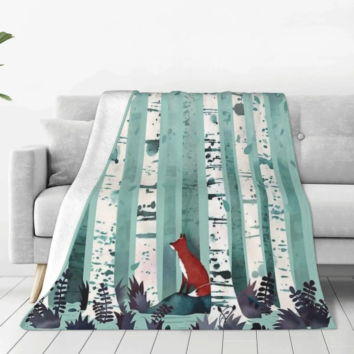 The Birches Blanket Sofa Bedroom Bed Home Office Nap Blanket Car Travel Picnic Blankets Gift