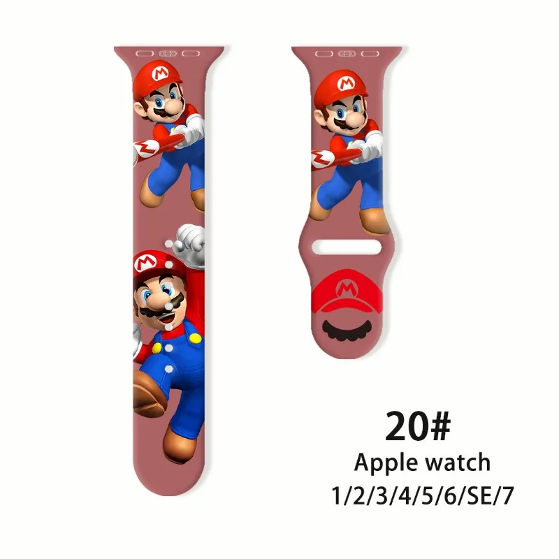 Super Mario Bros Strap for Apple Watch Band 44mm 42mm 41mm 40mm 45mm 49mm 44 Mm Bracelet Correa Iwatch Series 9 7 SE 6 8 Ultra 2