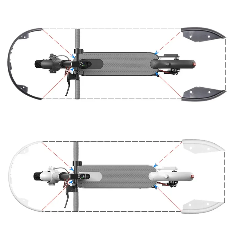 For Xiaomi Mijia M365 Scooter Elétrico Pára-choques De Proteção Corpo Dianteiro Traseiro Tiras Adesivo Fita Anti-colisão