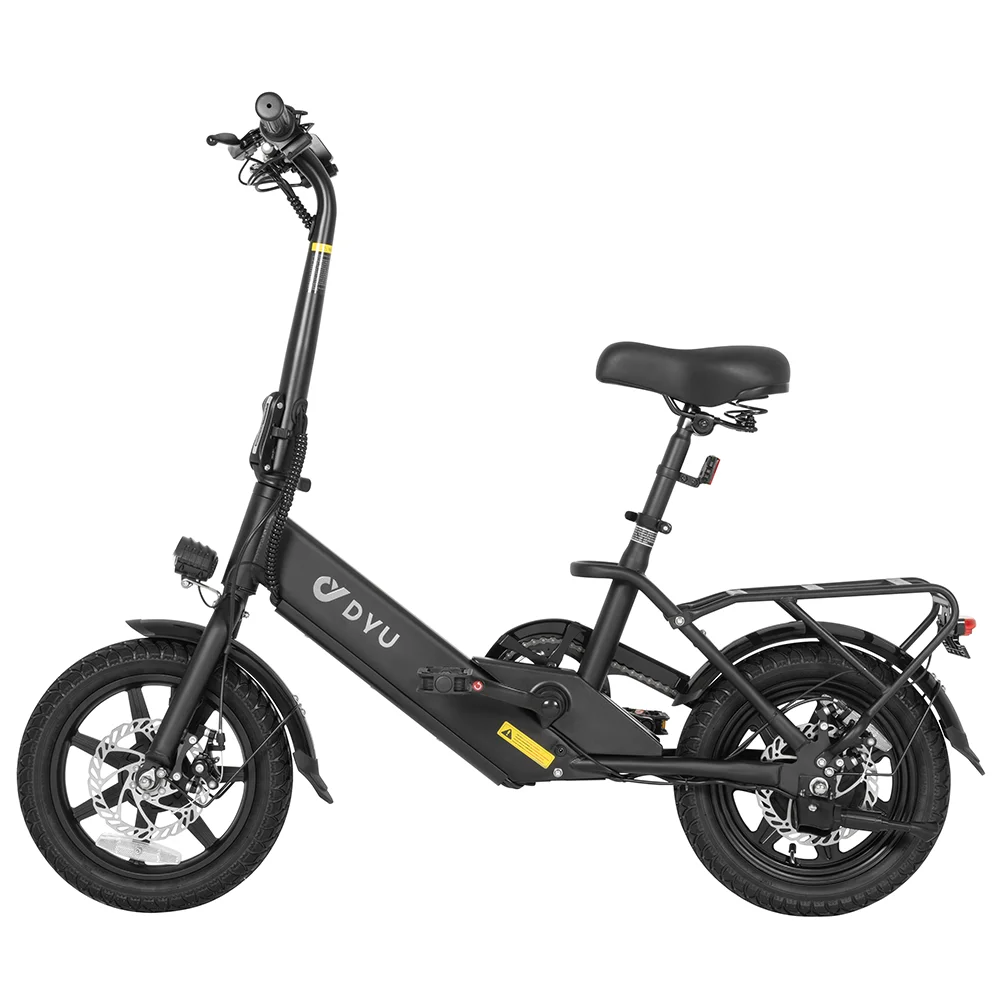 DYU C3 Folding Electric Bike 250W Brushless Motor 36V7.5AH Lithium Battery Electric Bicycle Adult 14 Inch Tire City Travel Ebike