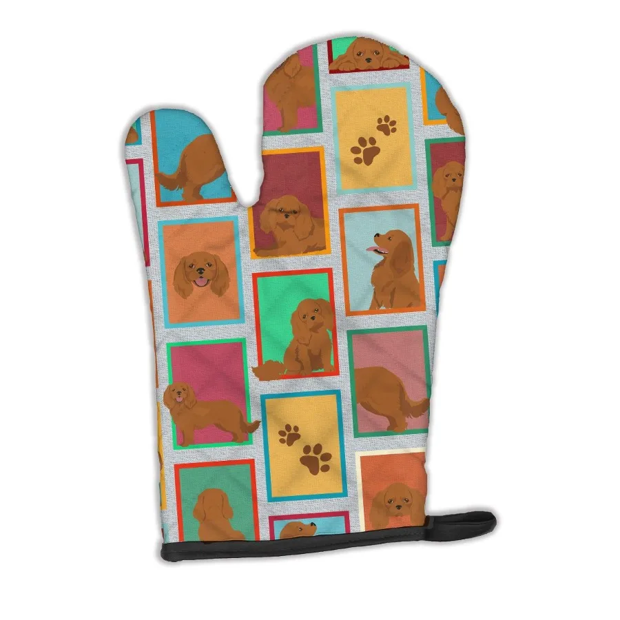

Lots of Ruby Cavalier Spaniel Oven Mitt Heat Resistant Thick Oven Mitt for Hot Pans and Oven Kitchen Mitt Protect Hands Cooking