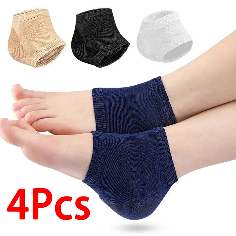 Heel Protectors Gel Heel Protectors Anti Cracked Feet Half Size Socks unisex Foot Care Pads 2Pcs/4Pcs