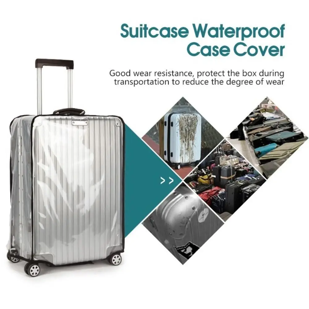 16-28 Inch Travel Luggage Cover Transparent PVC Luggage Protector Cover Dustproof Waterproof Suitcase Protector Cover Luggage