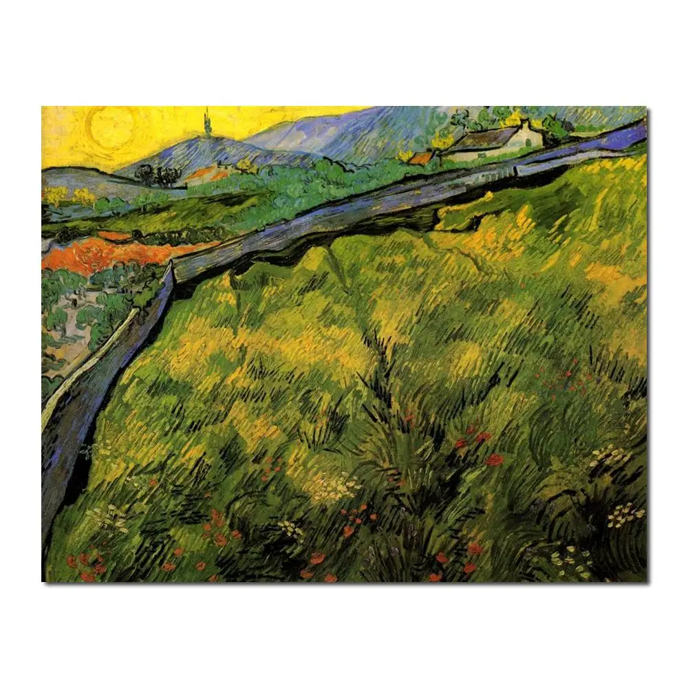 

Canvas Art Wall Decor Field of Spring Wheat at Sunrise By Vincent Van Gogh Reproduction Oil Painting Handmade High Quality