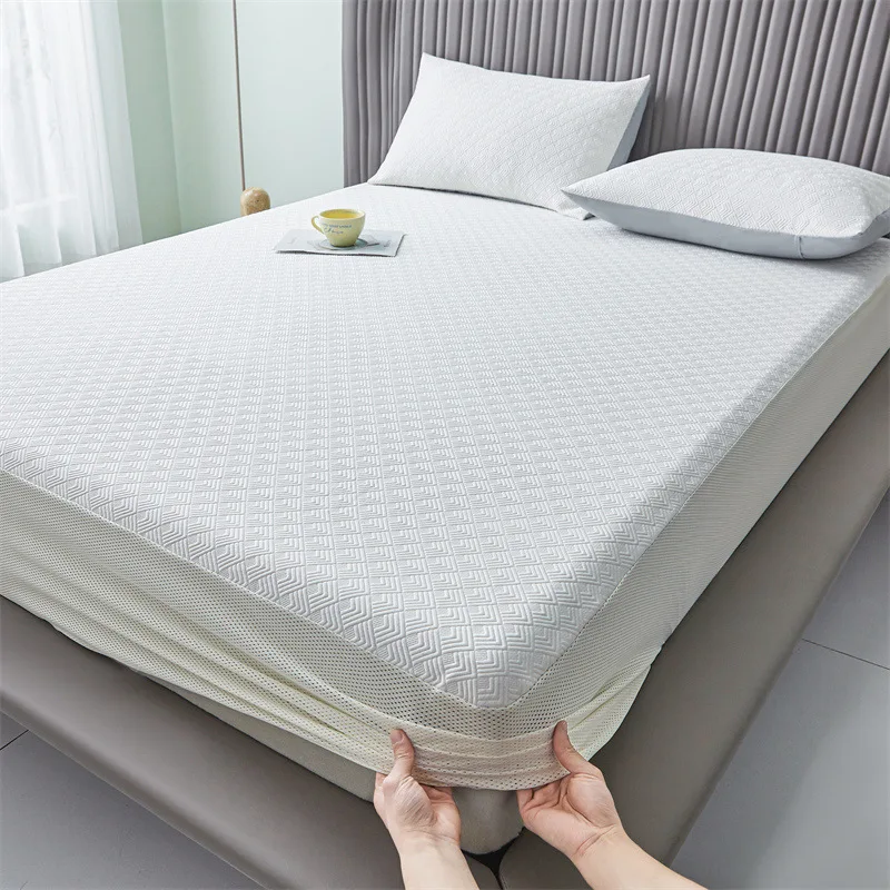 Type A Simple High-end Cool Bean Mat Light Luxury Simple Summer Cool Bed Sheet Three-piece Set