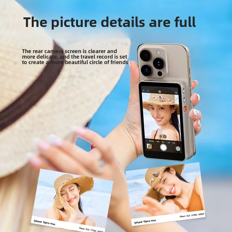 

Bluetooth Wireless Magnetic Selfie Screen Projector for Mobile Phone Rear Split Display Live Broadcast,for with iPhone & Android