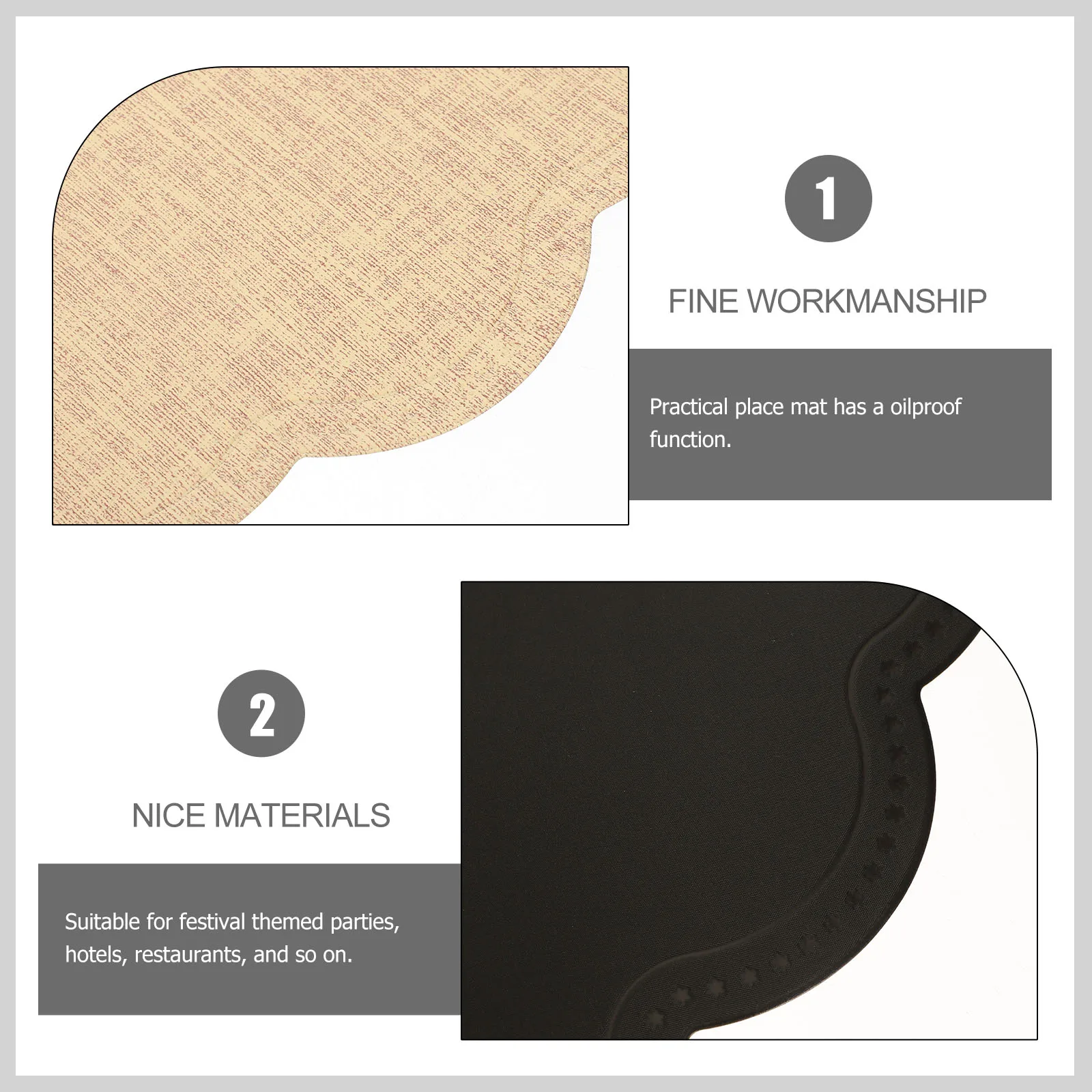 

4pcs Pu Placemats Flower Shape Oil-Proof Heat Resistant Table Mats For Dining Room Reusable Kitchen Placemat Simple