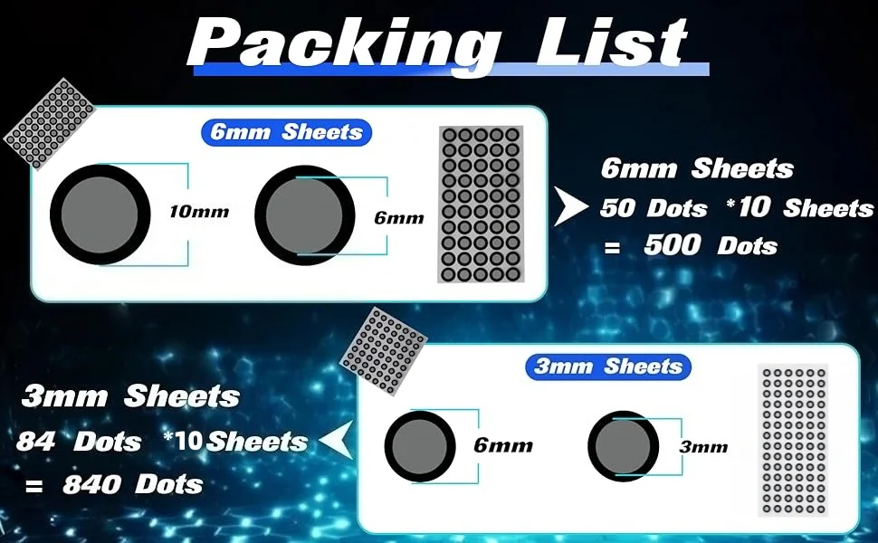 Creality 3mm / 6mm 3D-Scanmarker für 3D-Scanner, Präzise Tracking-Punkte, Referenzpunktmarker (3mm 840 Punkte/6mm 500 Punkte) – Detail 2
