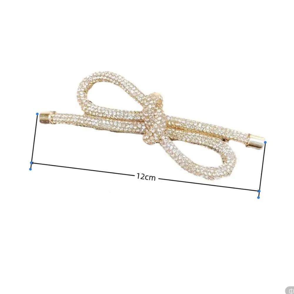 New Diamond Bow Knot Hairpins Elegant Shiny Spring Clip Sparkling Rhinestone Butterfly Party Hair Accessories