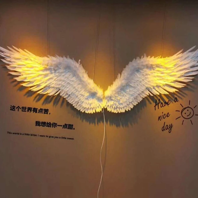 Angel Feather Glowing Wings Wall Decoration Prop