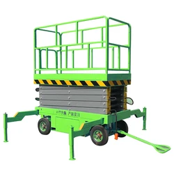 6m 8m 10m 12m 14m 18m 300Kg 1T 2T capacity Electric mobile scissor lift manlift mobile platform rough terrain