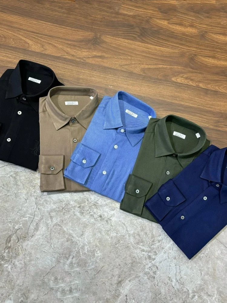 

Мужская рубашка с длинным рукавом и вышивкой, приталенная, из высококачественного хлопка, на пуговицах, универсальная, для осеннего гардероба от Zill