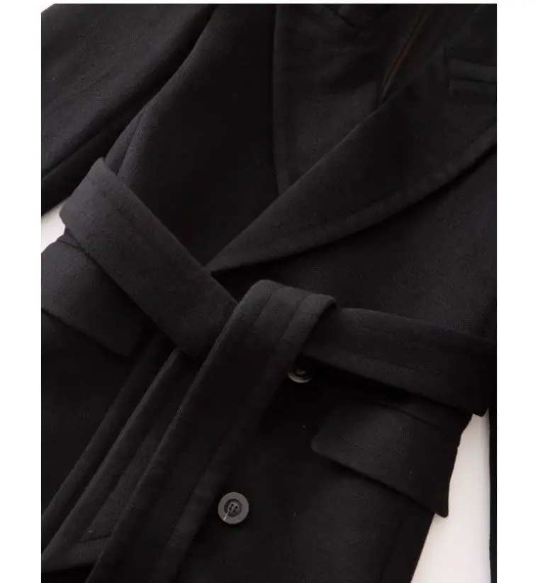The New Woolen Autumn and Winter Coat Is Loose and Advanced Thickened Double-breasted Woolen Coat Looks Thin.