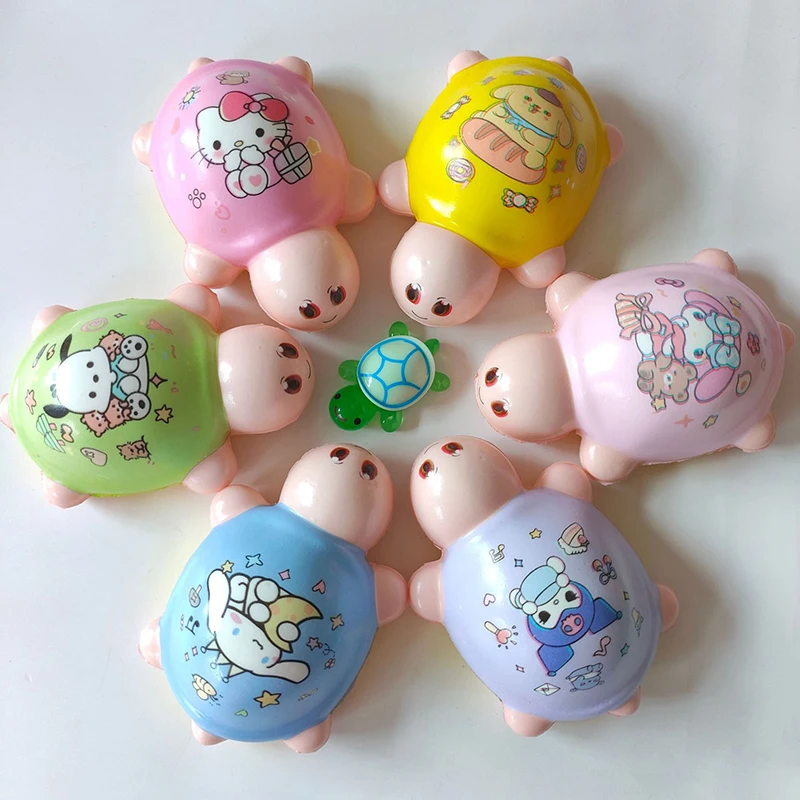 Sanrio Hello Kitty Turtle Squishy Fidget Toy Creative Slow Rebound Pinch Decompression Turtle Elastic Stress Release Vent Toys