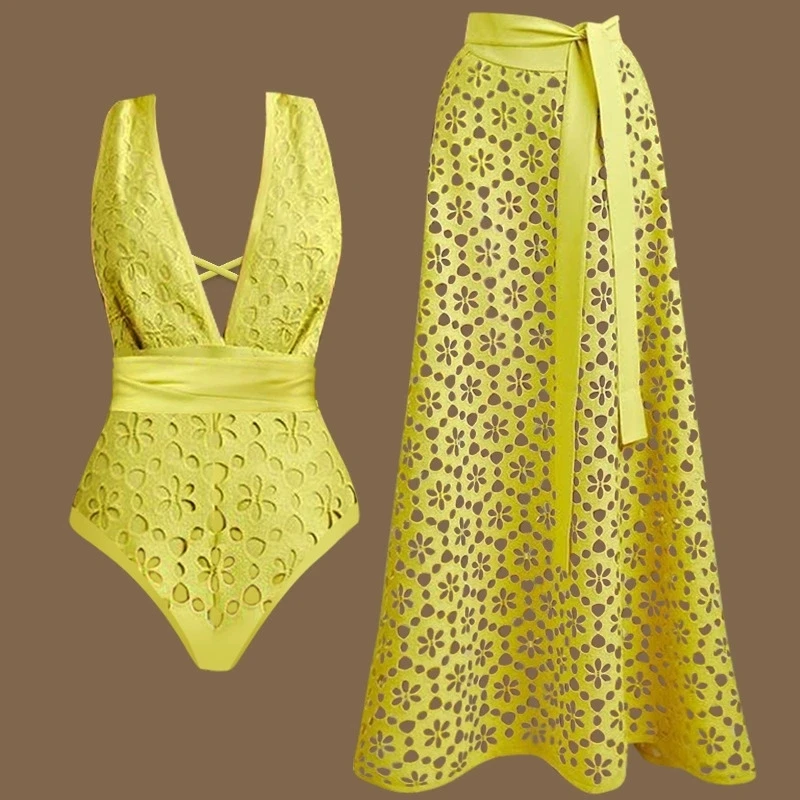 2026 High Quality One Piece Swimsuit Floral Ruffle Printed Push Up Women Bikini Set Swimwear Slimming Bathing Suit Beach Wear
