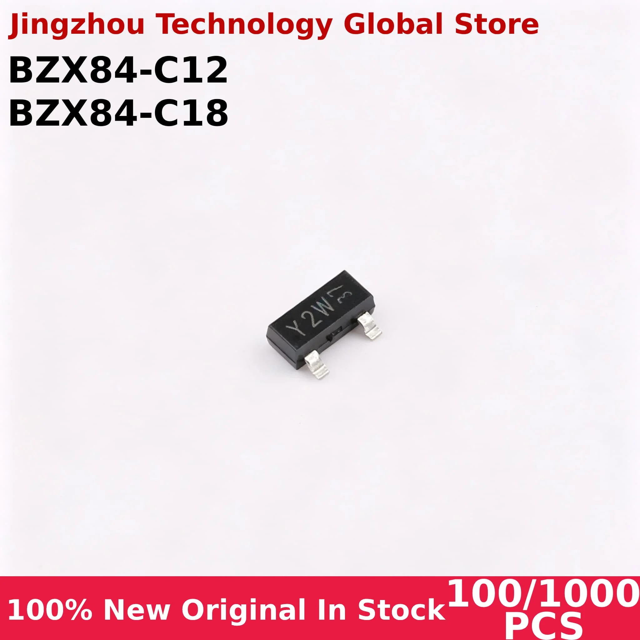 50/500PCS BZX84-C12 BZX84-C18 SOT-23 Marker: Y2 Y2W Y6 Y6W SMT Voltage Regulator Diode 100% New Chip Wholesale