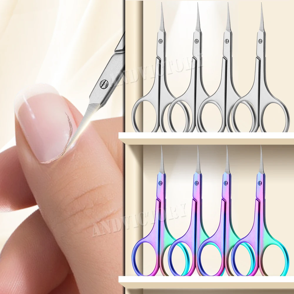 1Pcs Häutchen Schere Edelstahl Feine Gebogene Klinge Häutchen Nipper Trimmen Augenbraue Wimpern Trockene Haut Maniküre Werkzeuge