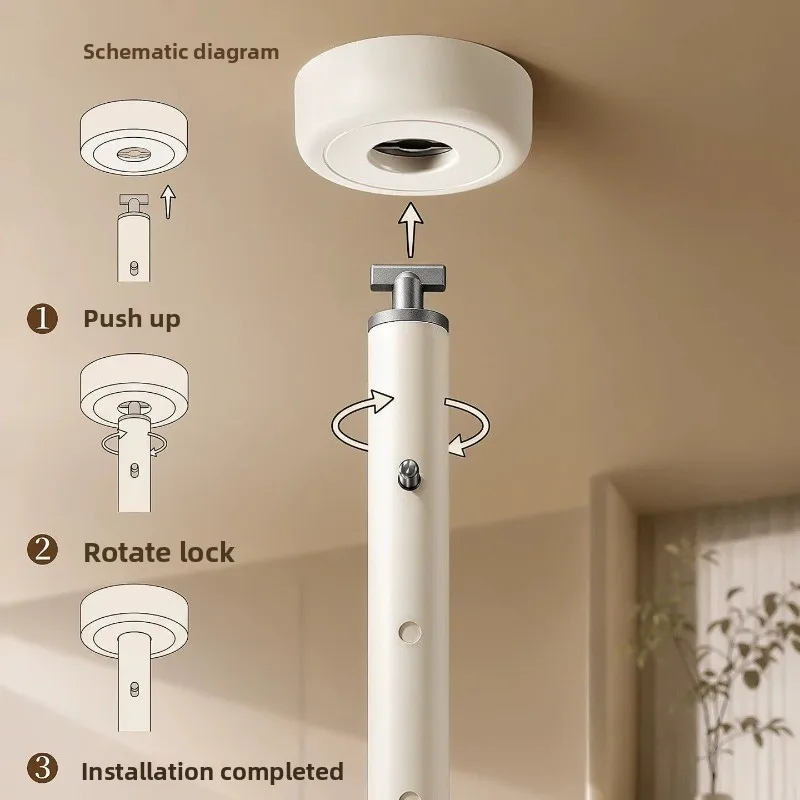 Clothes drying rack balcony home clothes pole lifting and