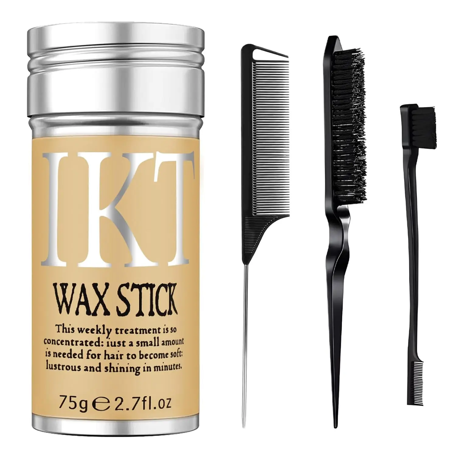 

4-Pack Hair Wax Sticks for Flyaways with Brushes - Lightweight, Non-Greasy Gel for Sleek Styles