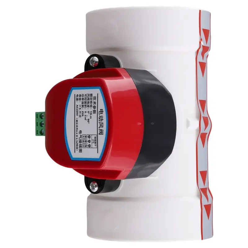 

A02M-Plastic Motorized Damper PVC Check Valve Air Duct Volume Controller For Ventilation Pipe 220VAC