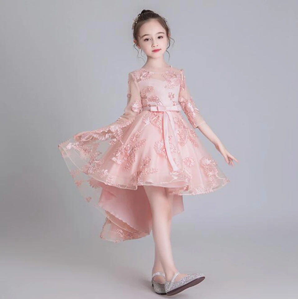 Lovely Flower Girl Dresses Kids Evening Gowns for Wedding Party First Communion Dresses Princess Appliques Vestido Comunion