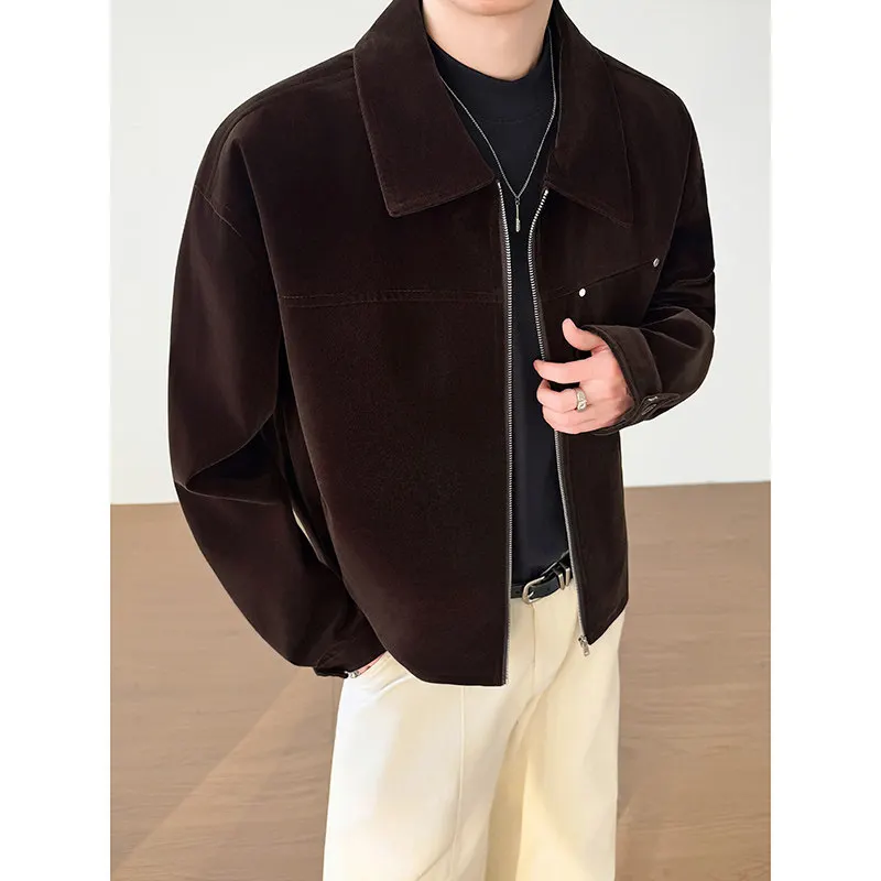 

Мужские куртки в стиле Old Money: высококачественные однотонные повседневные куртки с длинным рукавом, отложным воротником, деловые пальто, мужская одежда, размеры 3XL-M