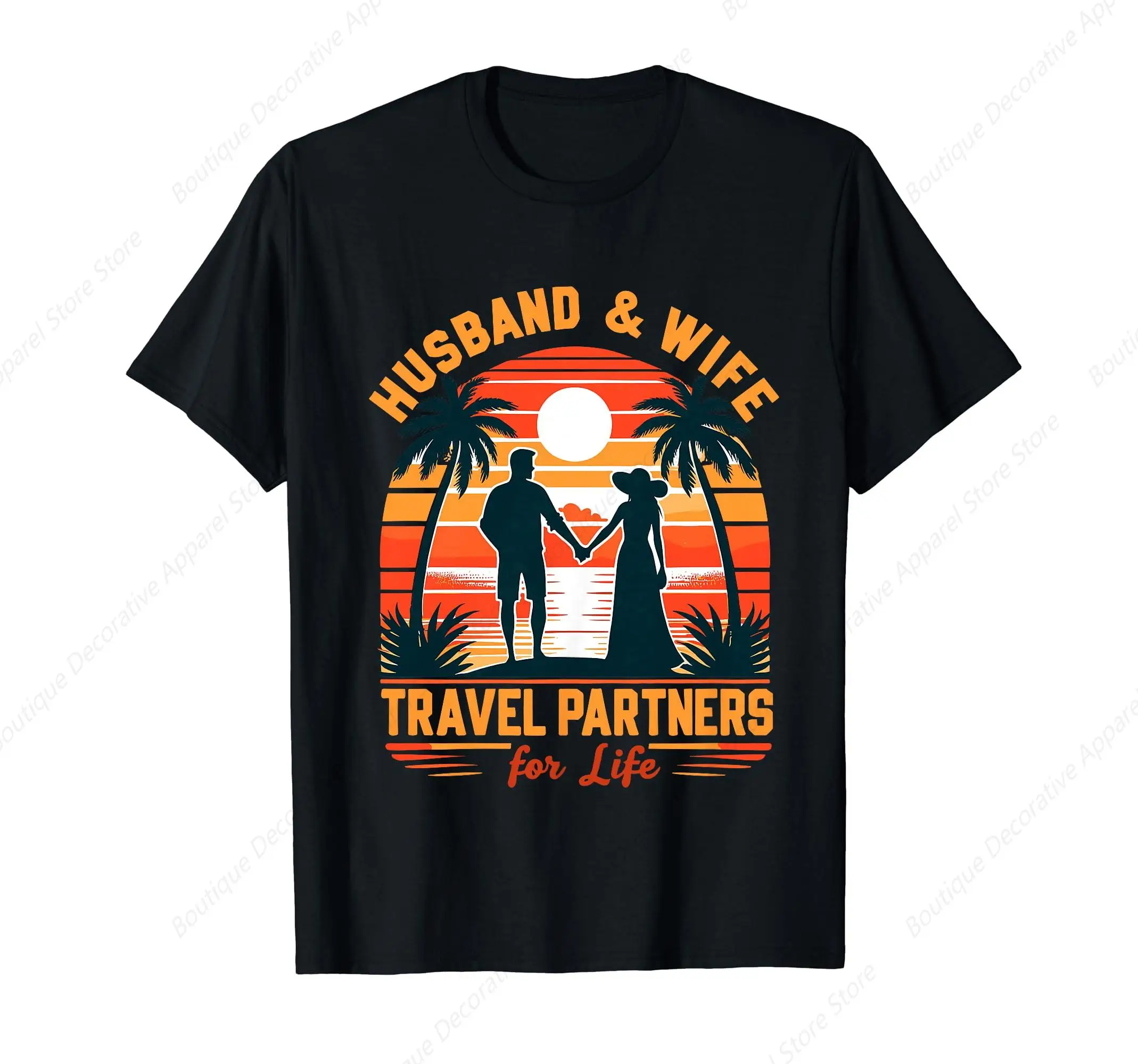 

Husband And Wife travel Partners For Life - couple matching T-Shirt