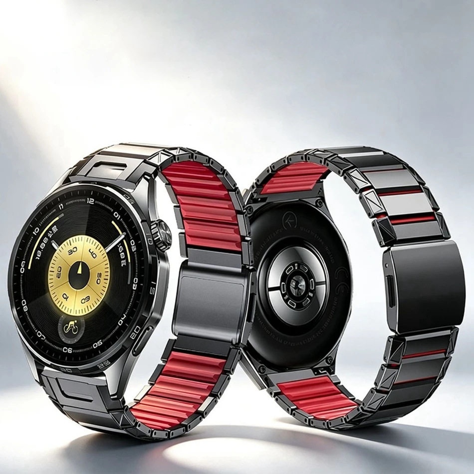Titanium Silicone Watch Band For Samsung Galaxy Watch Ultra 2025 47mm 9 8 Classic 40/44/46mm 22mm Magnetic Strap For Huawei GT 6