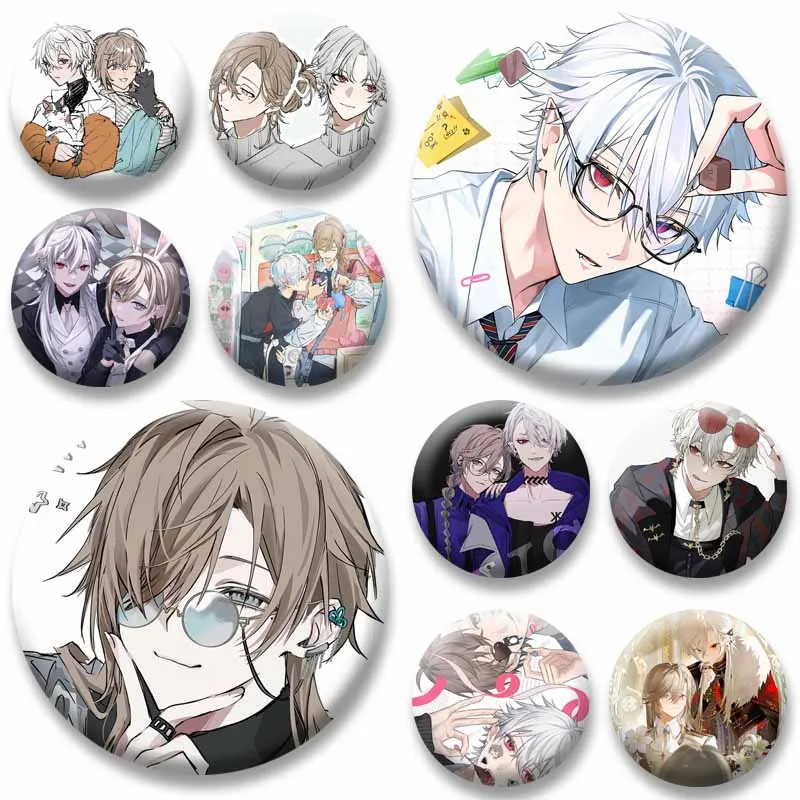 Cute Anime NIJISANJI Kanae and Kuzuha Badge Cartoon Role Playing Brooch Cosplay Jewelry Pins Bag Clothes Ornaments Handmade Gift