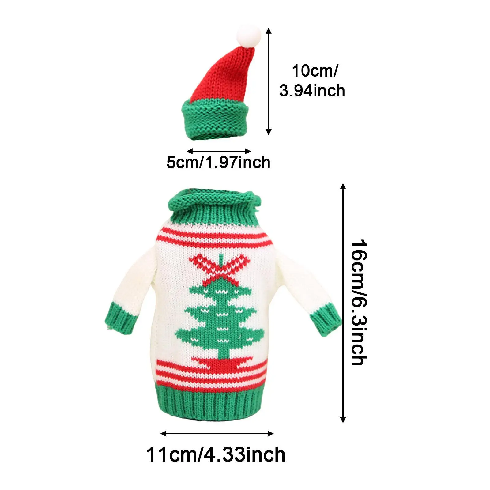 Wine Bottle Cover Christmas Tree Cloth Sweater Decorative Dinner Table Decor Accessories for Christmas Party Supplies