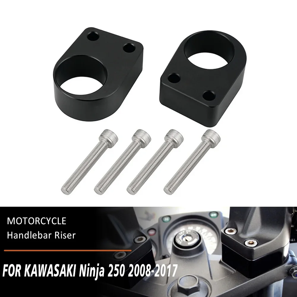 

Ninja250 Ninja250R Accessories CNC Front Handlebar Bar Riser Spacer Kit For Kawasaki Ninja 250 250R 300 300R 2013-2016 2017