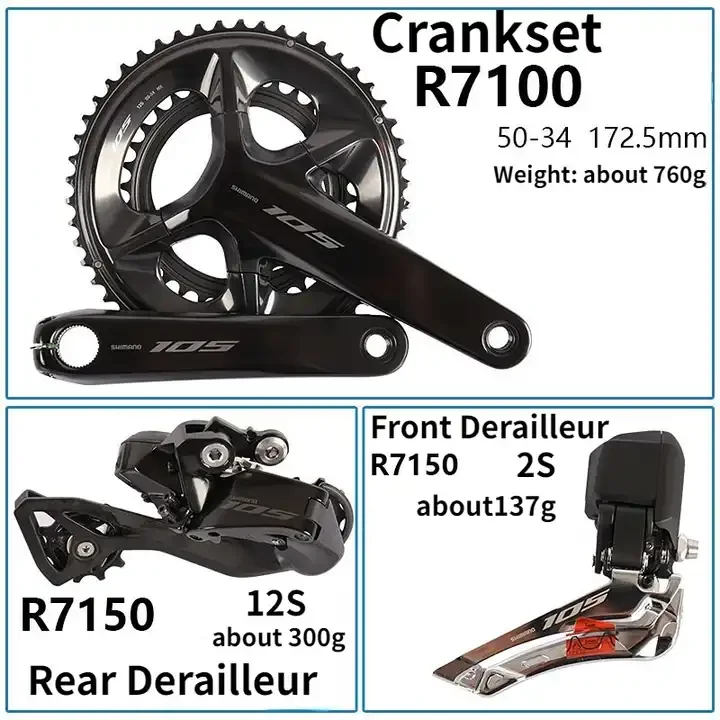 05 Di2 groupe R7170 2*12s groupe R7170 frein R7100 pédalier R7150 FD R7150 RD pièces de vélo d'origine