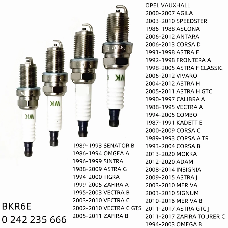 ZFR5FGP BKR6E Car Engine Ignition Spark Plug For OPEL VAUXHALL CORSA B MOKKA ADAM INSIGNIA ASTRA GTC J MERIVA  SIGNUM OMEGA B