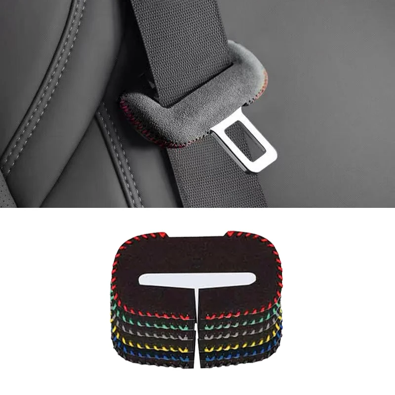 Universal Car Seat Belt Buckle Clip Protector Leather Interior Button Case Anti-Scratch Cover Safety Accessories