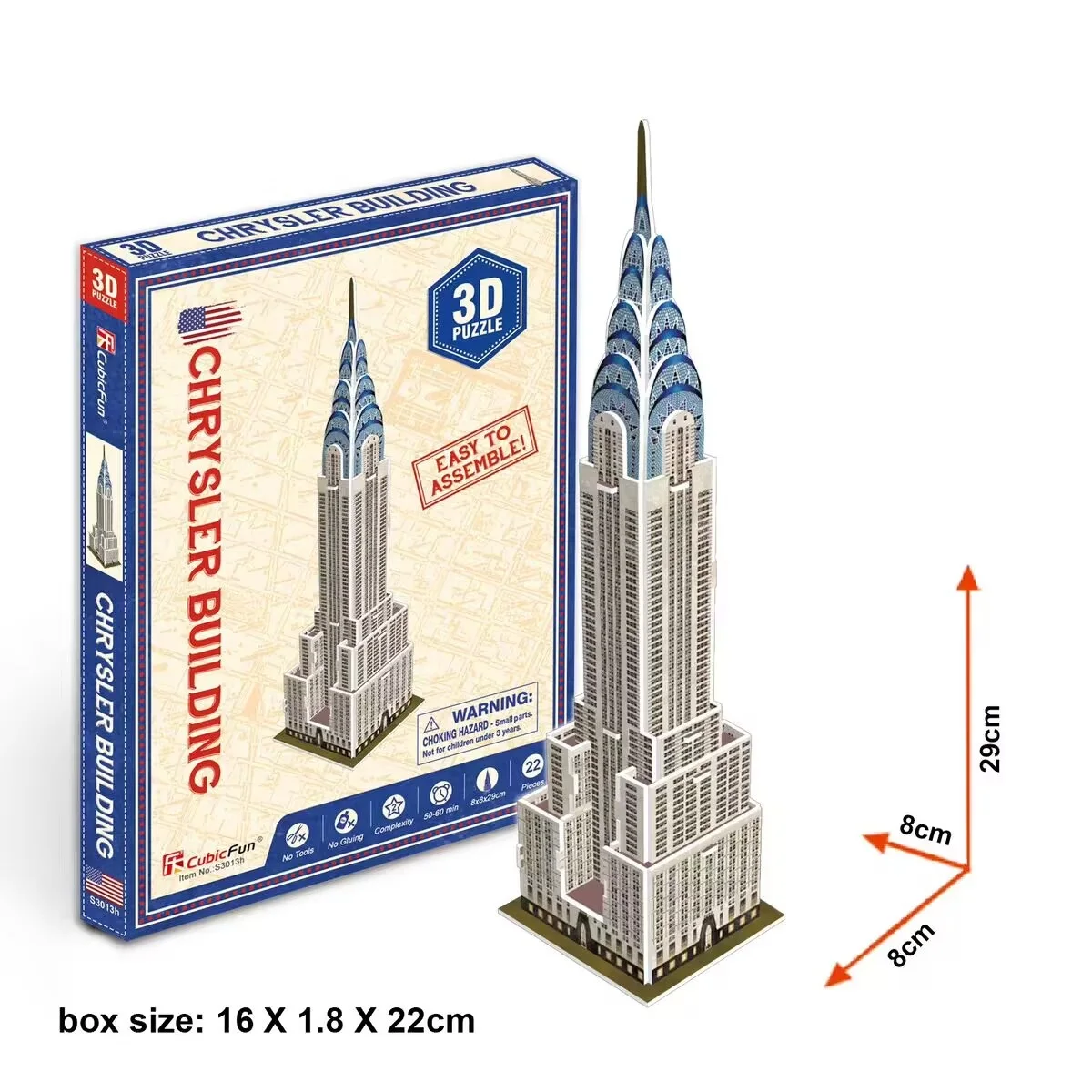 США Крислер здание Америка всемирно известная архитектура 3D бумажная головоломка DIY игрушка для девочек и мальчиков подарок на день рождения и Рождество 1 шт.