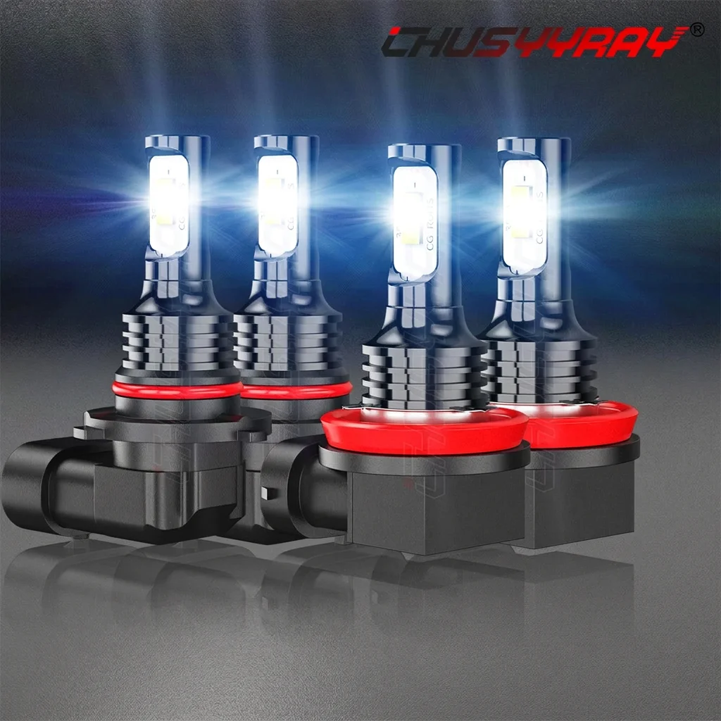 9005 H11 For Toyota Camry 2007-2017 4PCS Combo LED Headlight High Low Beam Bulbs Kit White 10000LM 6000K 55W