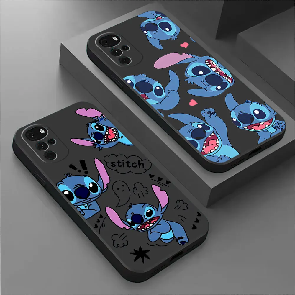 Disney Stitch Phone Case for Motorola Moto G32 G71 G72 G60 G30 G22 G31 G52 G53 G50 G51 G73 G60s Cover Cases Black Soft