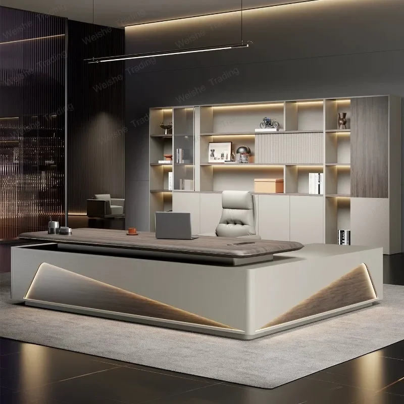 Manager's desk President's desk Bench office boss Office desk and chair combination Simple and modern