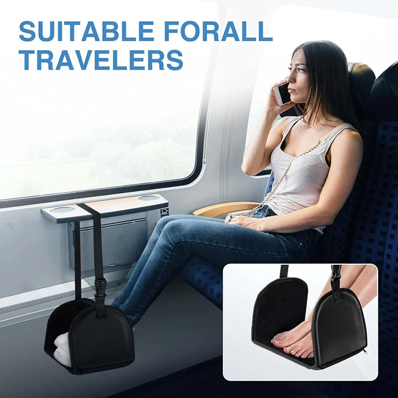 เท้าผ่อนคลายเปลญวนปรับเครื่องบินเปลญวนเท้าสําหรับ Office Travel ผ่อนคลายภายใต้โต๊ะพักผ่อนเท้า Hammock-AT64