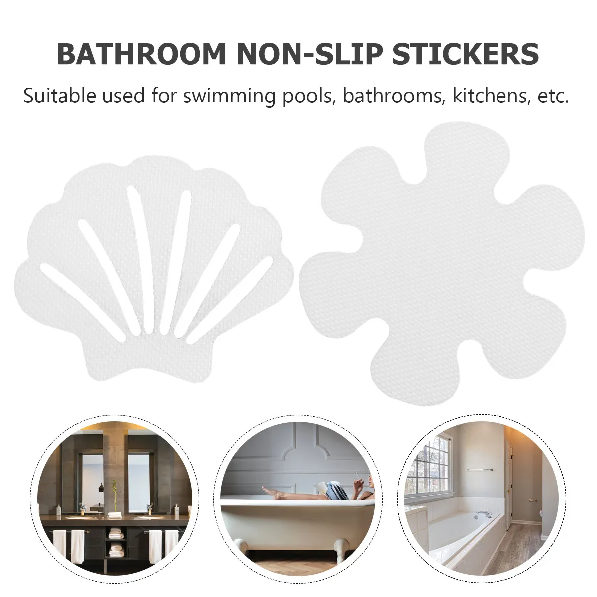 2 Juegos de Adhesivos Antideslizantes para Escaleras, Bañera, Baño, Cocina, Piscina, Impermeables, Seguros para Personas Mayores