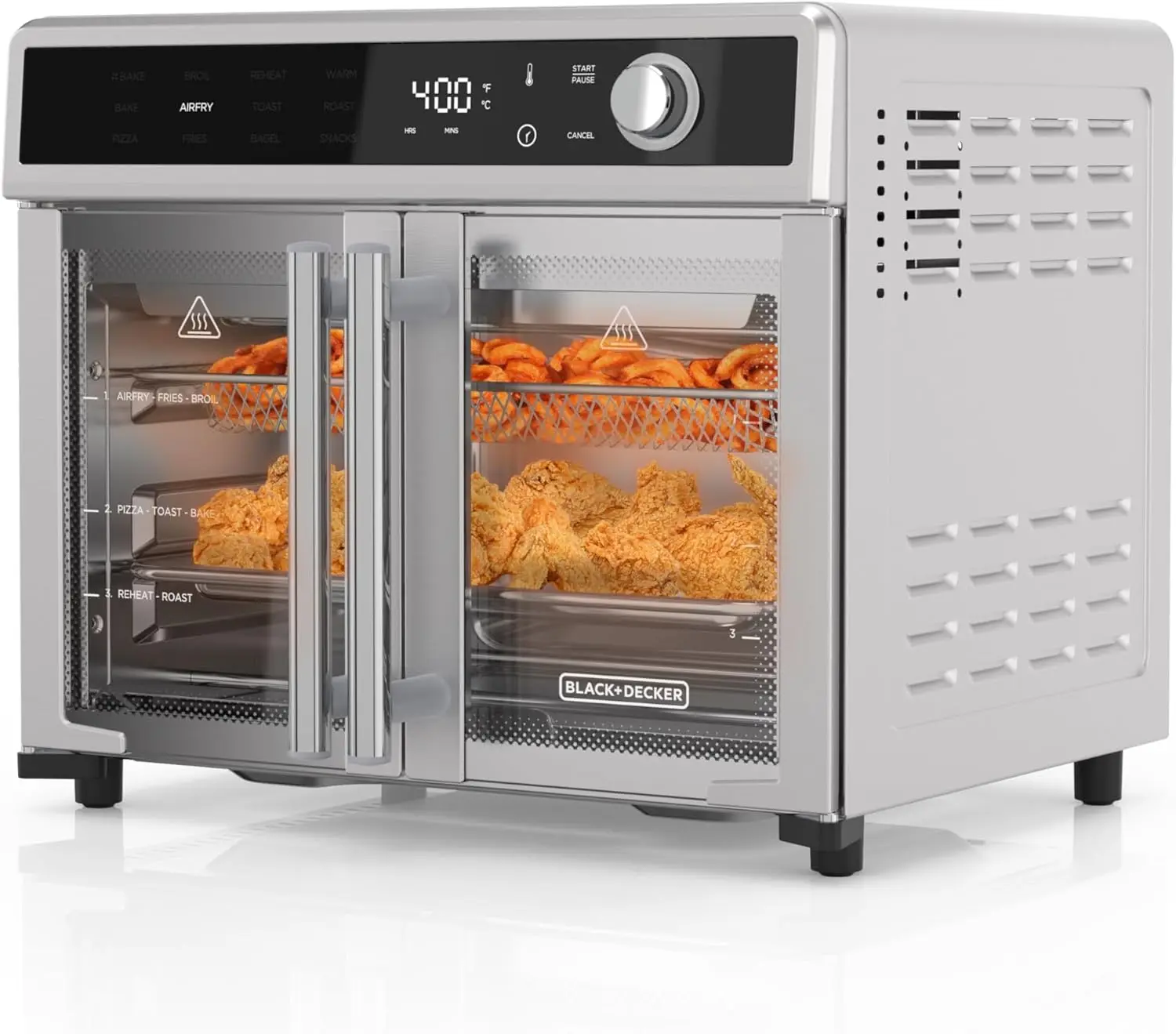 

Crisp 'N Bake Air Fryer Toaster Oven Combo, 12 in 1 Countertop Convection Oven Cooks Food Fast, Fits a Whole Pizza