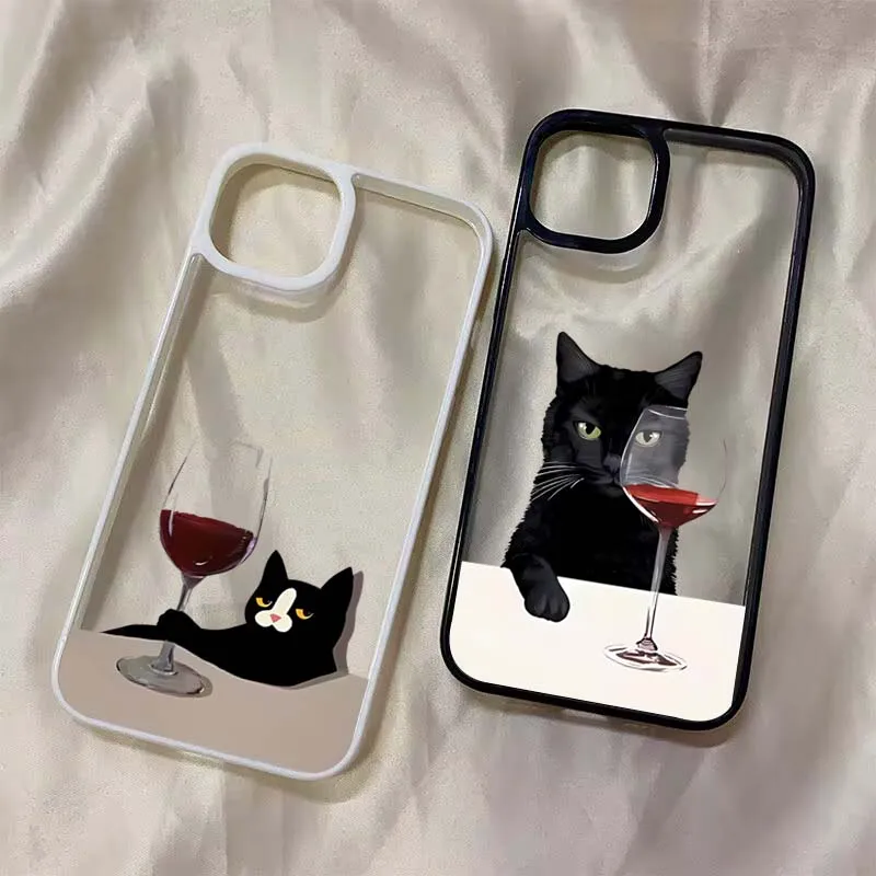 Coque de Couple de boisson chat mignon, pour Samsung Galaxy S21 S23 S25 FE S24 Plus S25 Ultra A35 A34 A56 A55 A54 A06 A16 A15 5G
