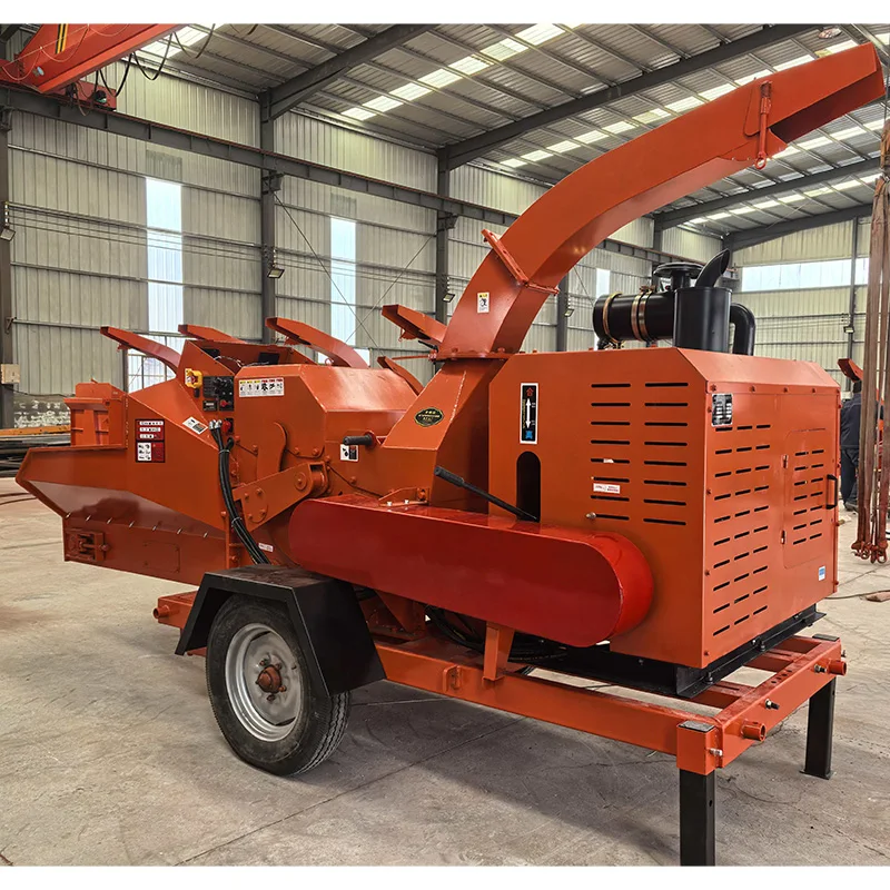 Robust 2t/h Diesel Wood Chipper and Shredder for Garden Tree Branches Logs Timber Wood Waste Recycling Machine